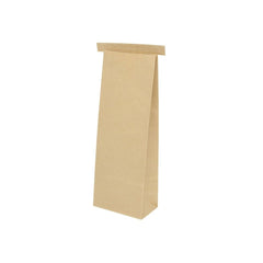 Blockbeutel aus Kraftpapier mit Clipband M, 10 x 6 x 27,5 cm, PP-Folie, braun