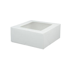 Patisserie-Boxen mit PLA-Fenster 18 x 18 x 7,5 cm, weiß