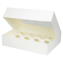 12er Cupcake-Boxen mit PLA-Fenster inkl. Einlage, weiß