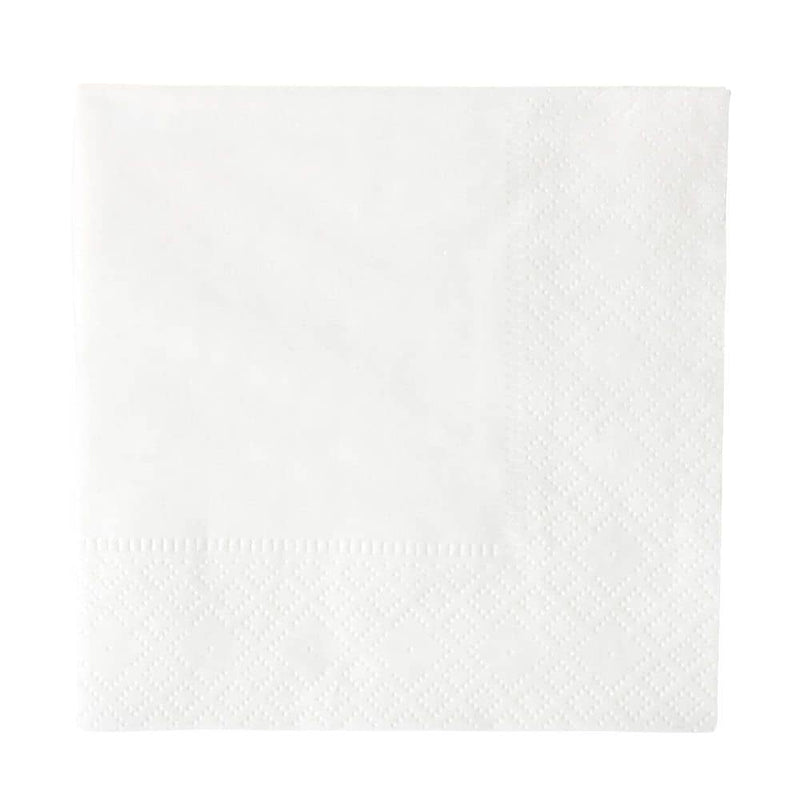 Cocktail-Serviette aus Papier 24 x 24 cm, 2-lagig, ¼ Falz, weiß